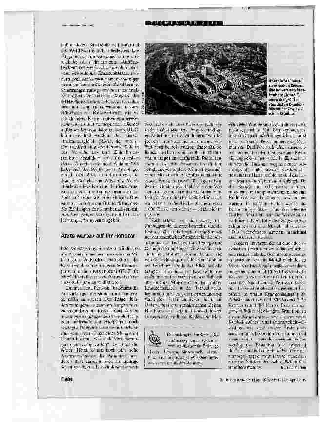 Vorschauseite 3: Ringen um mehr ZuzahlungGesundheitssysteme Osteuropas (Teil 4): Tschechische Republik