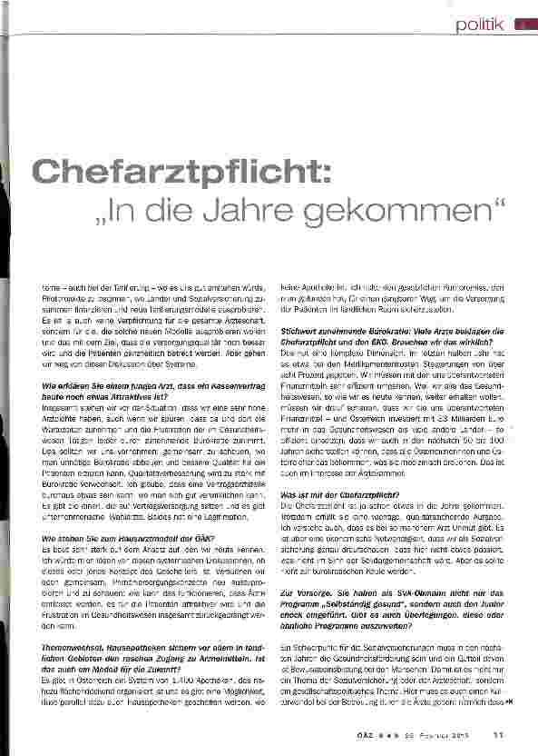 Vorschauseite 2: Chefarztpflicht: In die Jahre gekommen!