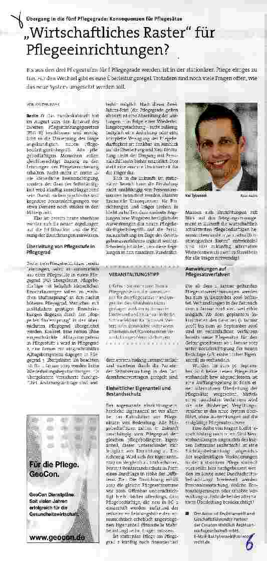 Vorschauseite 1: Wirtschaftliches Raster für Pflegeeinrichtungen?