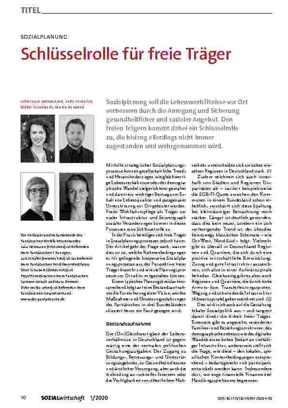 Vorschauseite 1: Schlüsselrolle für freie Träger
