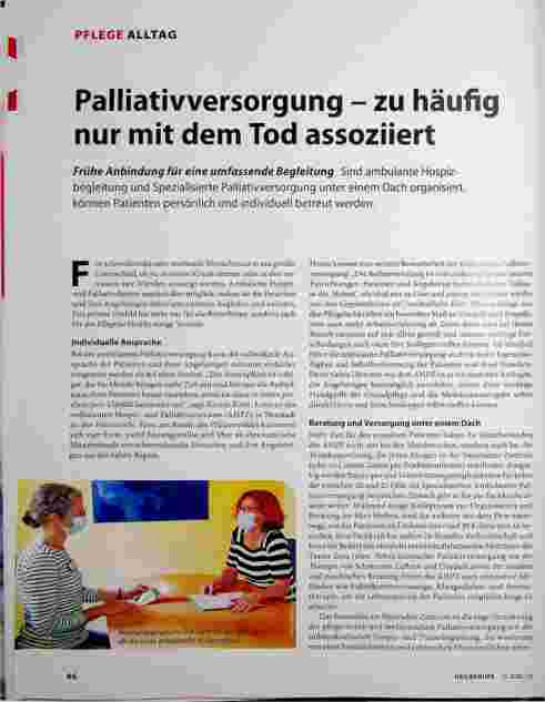 Vorschauseite 1: Palliativversorgung - zu häufig nur mit dem Tod assoziiert