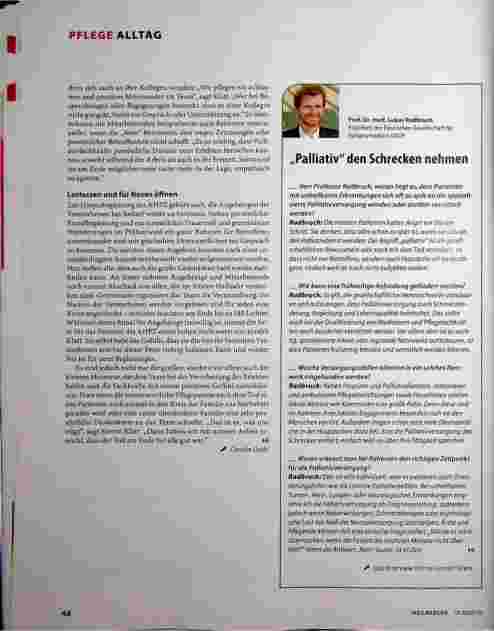 Vorschauseite 3: Palliativversorgung - zu häufig nur mit dem Tod assoziiert