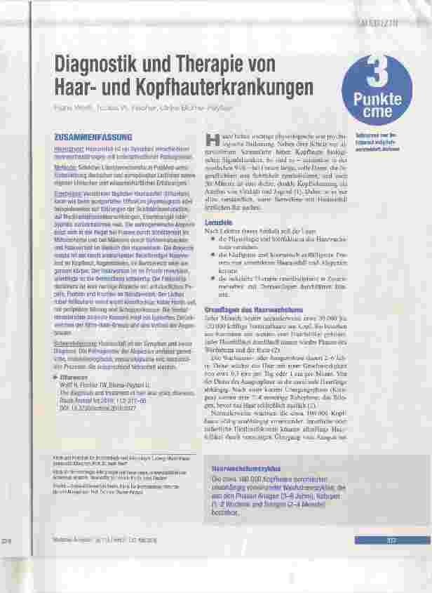 Vorschauseite 1: Diagnostik und Therapie von Haarund Kopfhauterkrankungen
