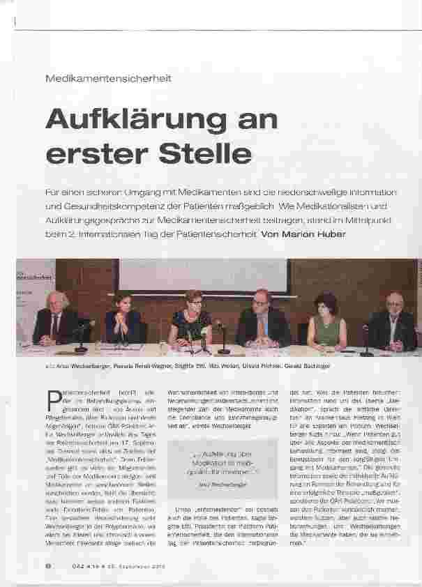 Vorschauseite 1: Aufklärung an erster Stelle