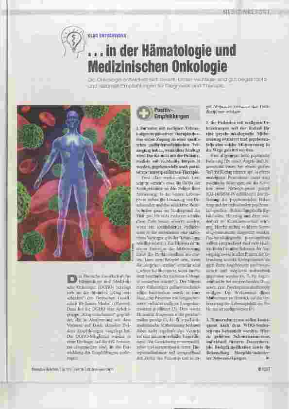 Vorschauseite 1: ... in der Hämatologie und Medizinischen Onkologie
