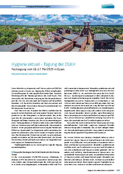 Vorschauseite 1: Hygiene aktuell – Tagung der DGKH Fachtagung vom 16. – 17. Mai 2025 in Essen