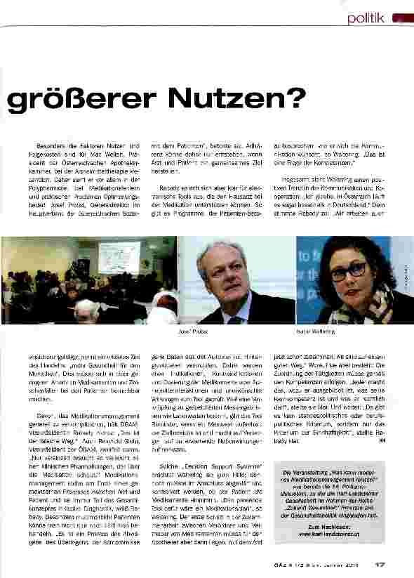 Vorschauseite 2: Betreute Medikation - größerer Nutzen?