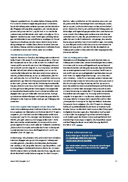 Vorschauseite 2: Videosprechstunden im Praxisalltag