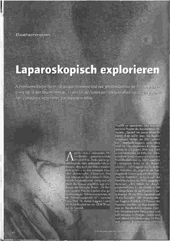 Vorschauseite 1: Bauchschmerzen - Laparoskopisch explorieren