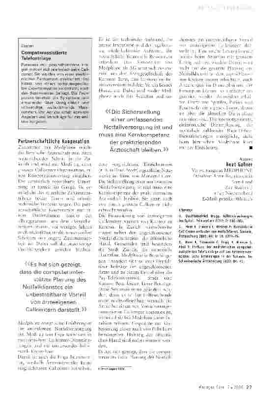 Vorschauseite 2: Telefontriage als ideales Gatekeeping?
