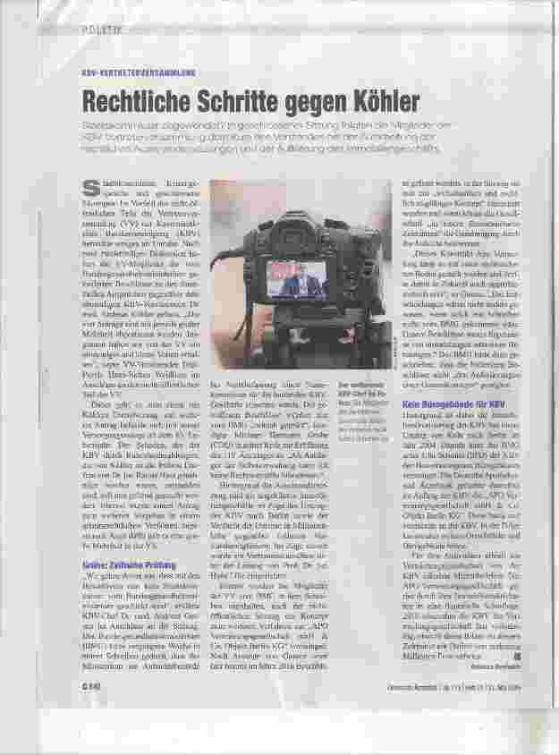 Vorschauseite 1: Rechtliche Schritte gegen Köhler