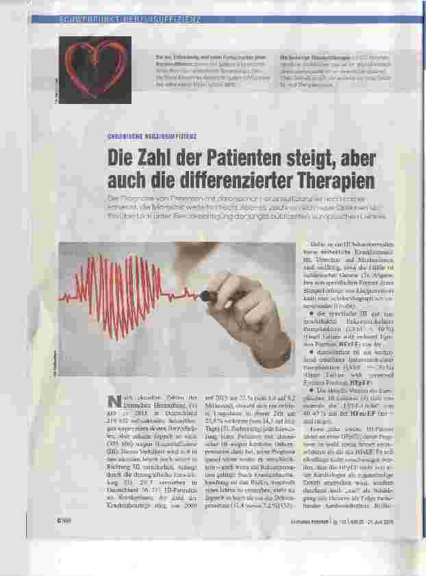 Vorschauseite 1: Die Zahl der Patienten steigt, aber auch die differenzierter Therapien
