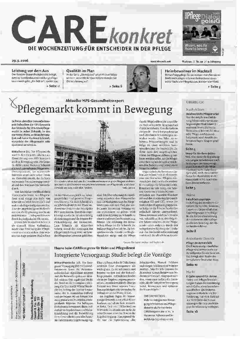 Vorschauseite 1: Pflegemarkt kommt in Bewegung