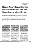 Vorschauseite 1: Neue Angriffspunkte für die Immuntherapie bei Darmkrebs identifiziert
