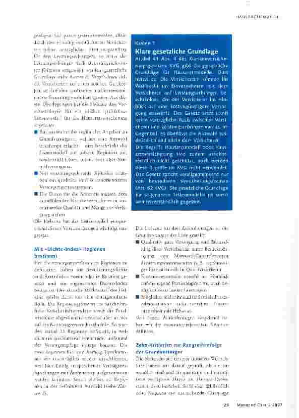 Vorschauseite 2: Das Listenmodell der Helsana