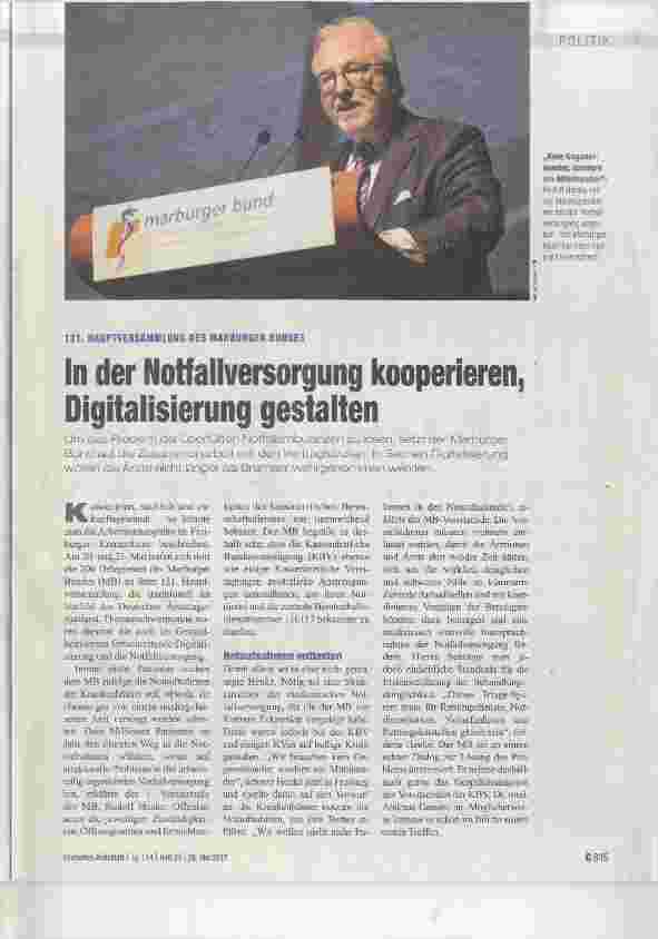 Vorschauseite 1: In der Notfallversorgung kooperieren, Digitalisierung gestalten