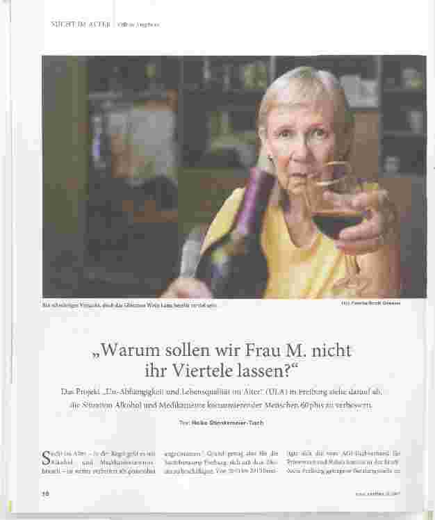 Vorschauseite 1: „Warum sollen wir Frau M. nicht ihr Viertele lassen?“