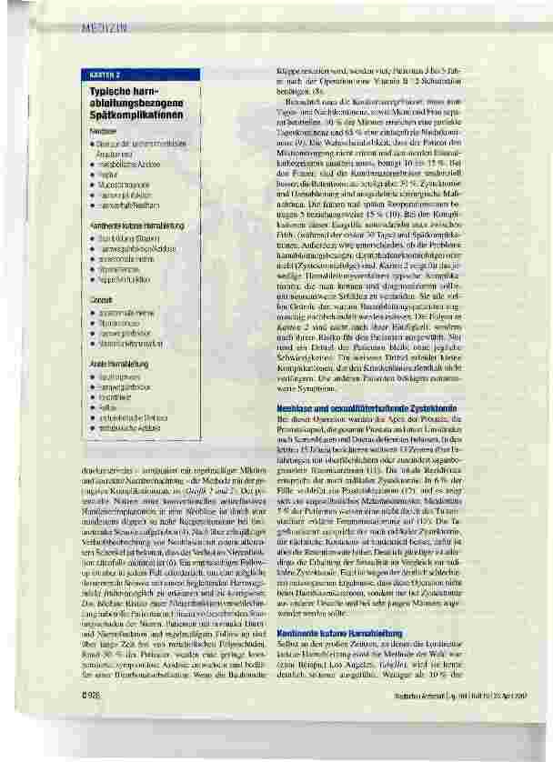 Vorschauseite 4: ÜBERSICHTSARBEIT - Geänderte Indikationen zur Harnableitung -Teil 6 der Serie zum Harnblasenkarzinom