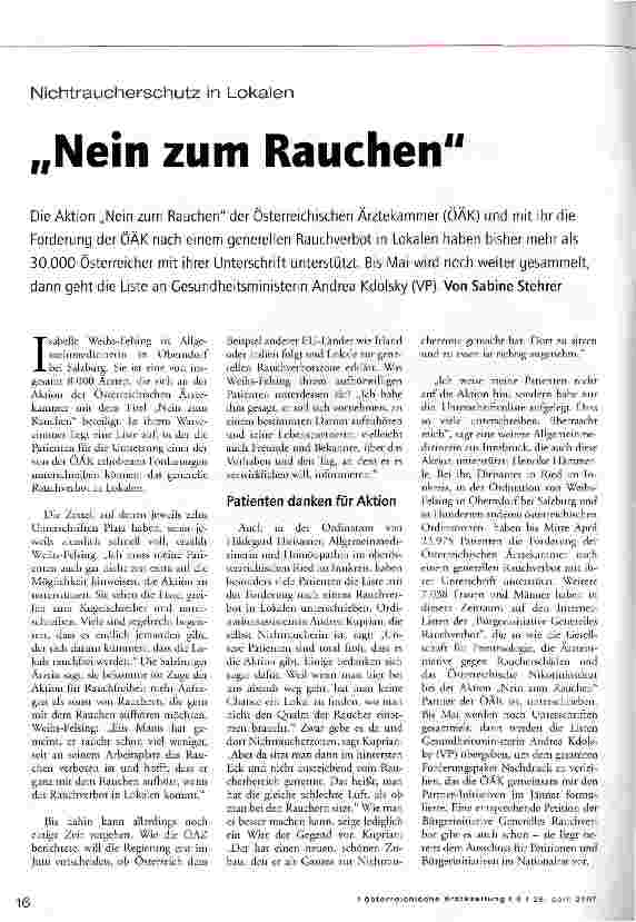 Vorschauseite 1: Nein zum Rauchen