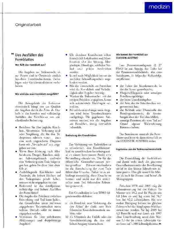 Vorschauseite 4: Österreichische Todesursachenstatistik