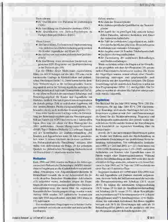 Vorschauseite 2: Diabetesversorgung in der Pädiatrie Leitlinien und Realität