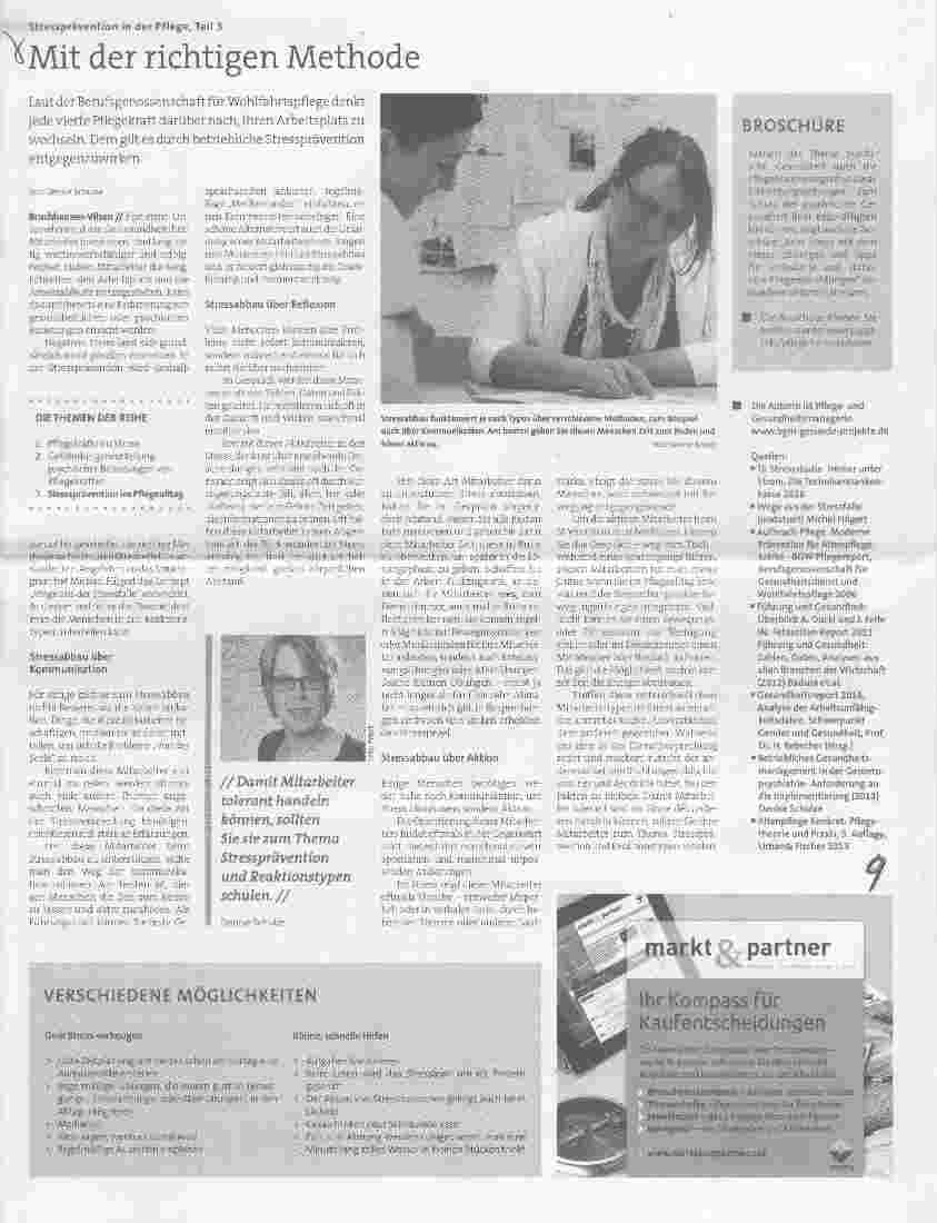 Vorschauseite 1: Stressprävention in der Pflege, Teil 3 Mit der richtigen Methode