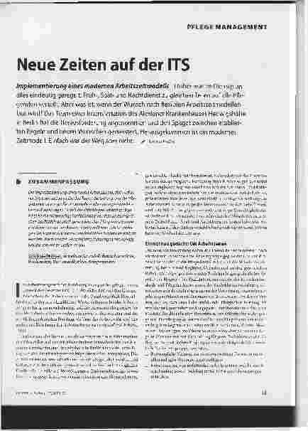Vorschauseite 1: Neue Zeiten auf der ITS. Implementierung eines modernen Arbeitszeitmodells
