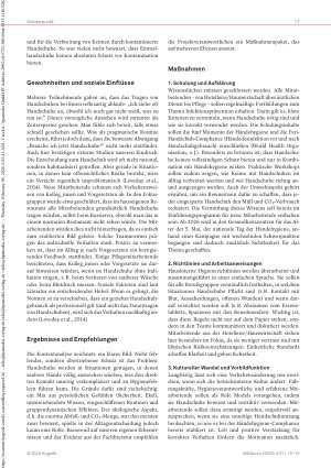 Vorschauseite 3: Handschuhe im Gesundheitswesen: Schutz oder Risiko? Ein Projekt evaluiert den Handschuhgebrauch in der Langzeitpflege