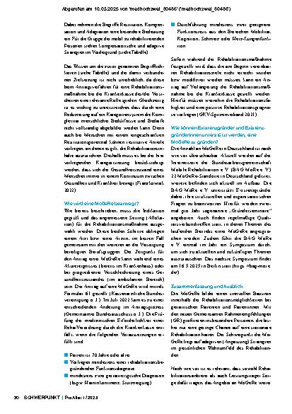 Vorschauseite 3: Mobile Geriatrische Rehabilitation Ein zukunftsweisender Baustein in der Rehabilitation älterer Menschen