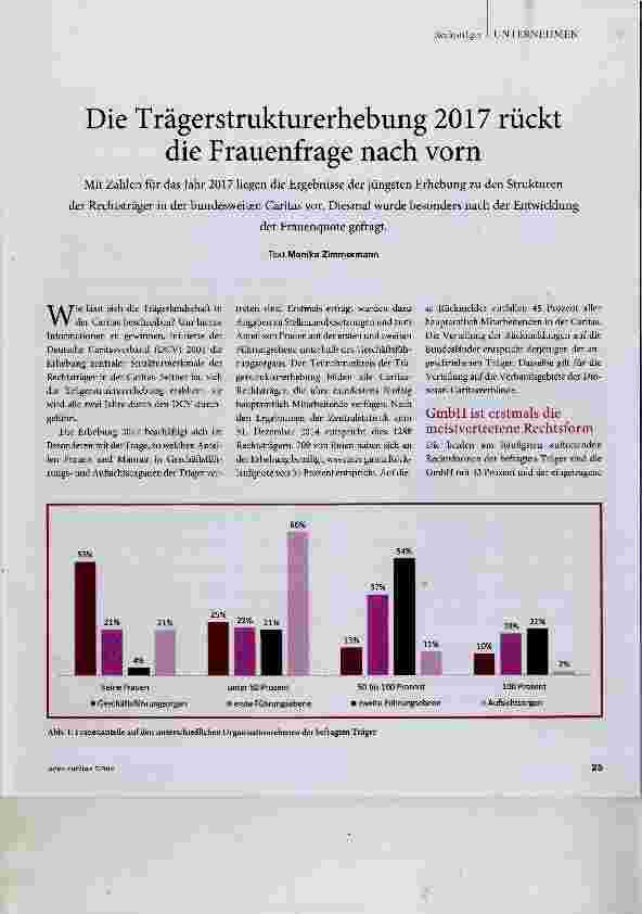 Vorschauseite 1: Die Trägerstrukturerhebung 2017 rückt die Frauenfrage nach vorn