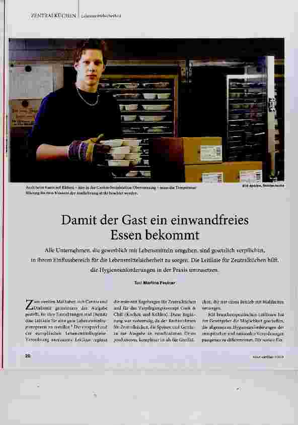Vorschauseite 1: Damit der Gast ein einwandfreies Essen bekommt