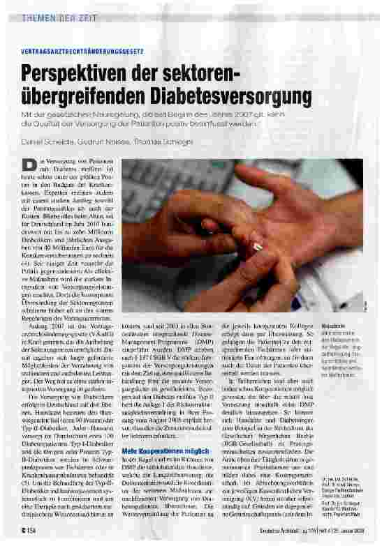 Vorschauseite 1: Perspektiven der sektorenübergreifenden Diabetesversorgung