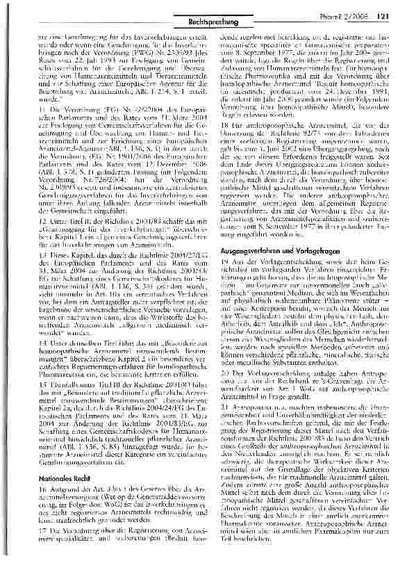 Vorschauseite 2: Keine Ausnahmen bei der Genehmigung für das Inverkehrbringen und die Registrierung Anthroposophischer Arzneimittel