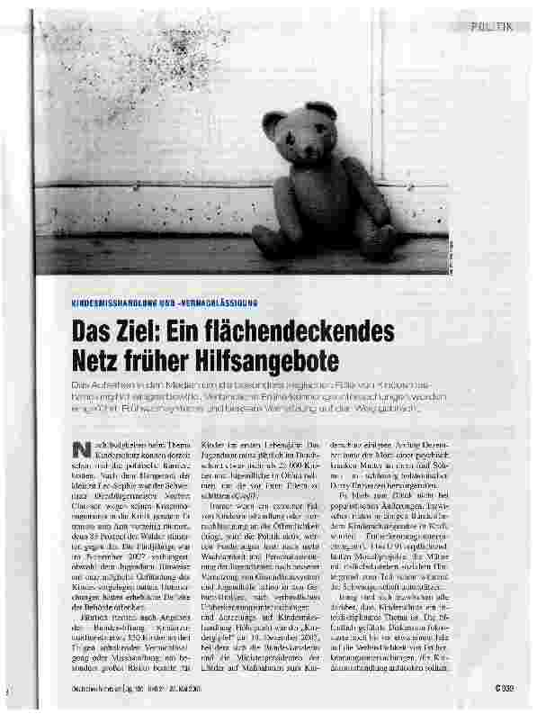 Vorschauseite 1: Das Ziel: Ein flächendeckendes Netz früher Hilfsangebote