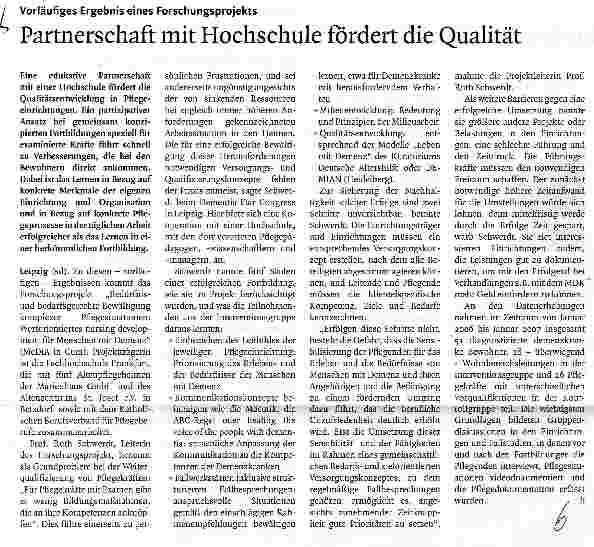 Vorschauseite 1: Partnerschaft mit Hochschule fördert die Qualität