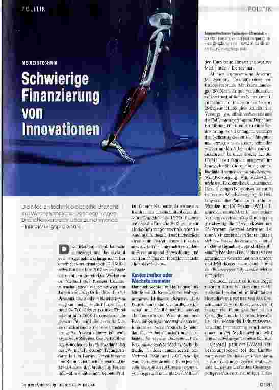 Vorschauseite 1: Schwierige Finanzierung von Innovation