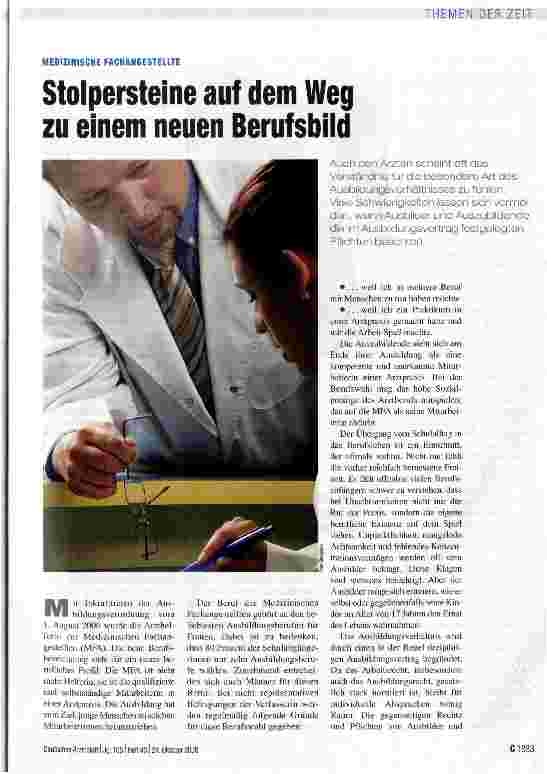 Vorschauseite 1: Stolpersteine auf dem Weg zu einem neuen Berufsbild