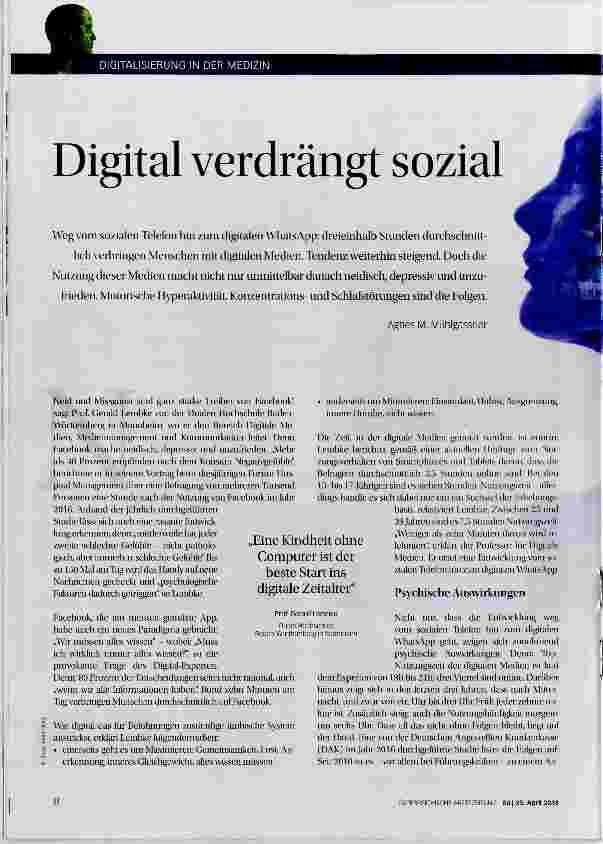 Vorschauseite 1: Digital verdrängt sozial
