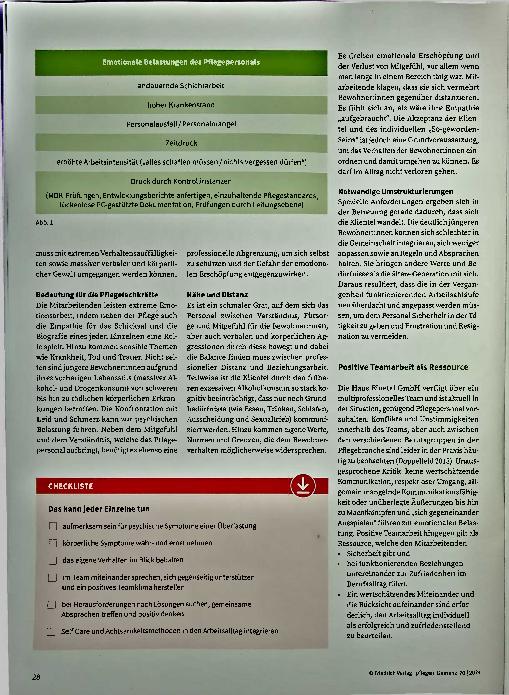 Vorschauseite 3: Feeling good - So gelingt es, das Pflegepersonal bei emotionalen Beanspruchungen zu stärken.