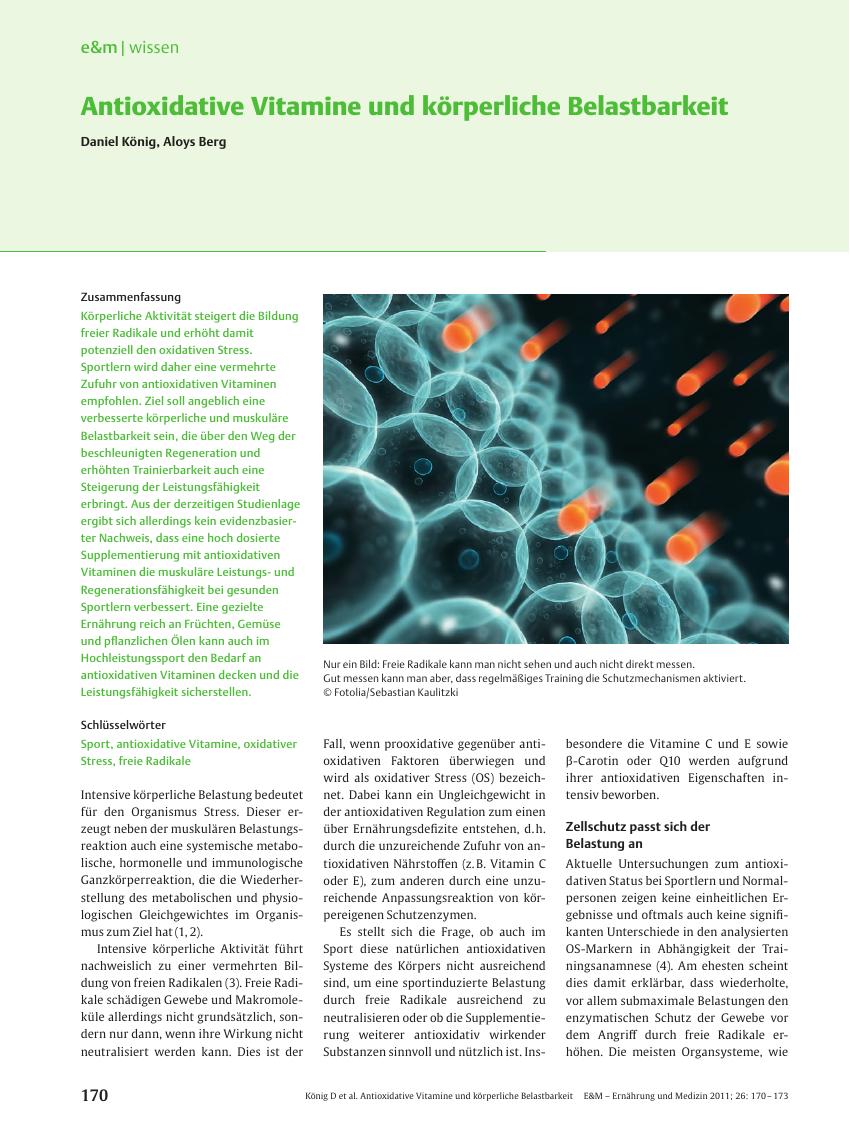 Vorschauseite 1: Antioxidative Vitamine und körperliche Belastbarkeit