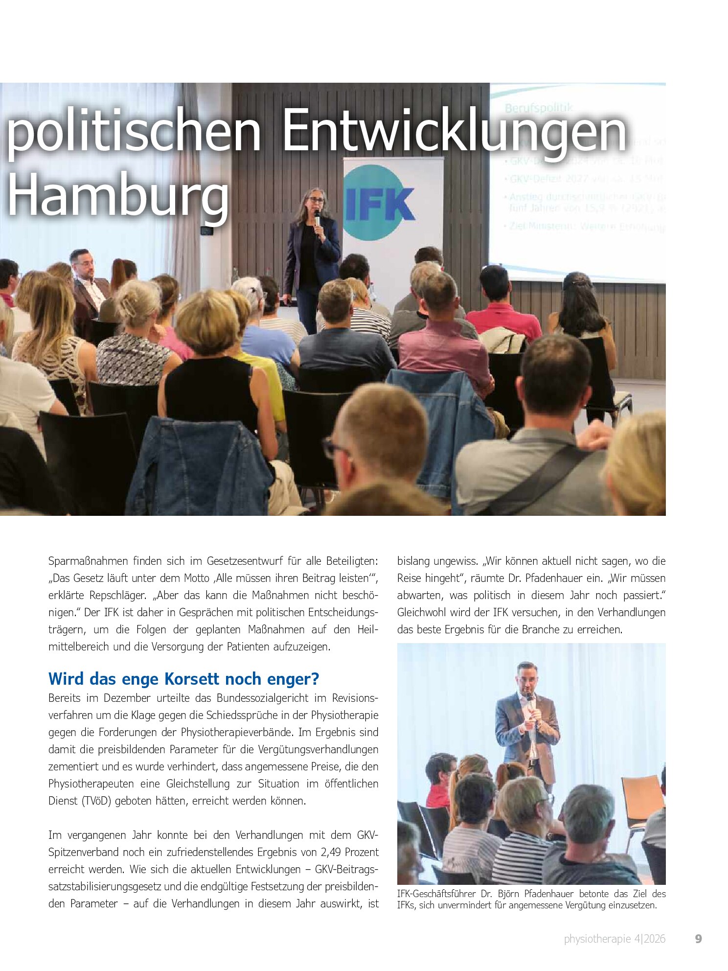 Vorschauseite 2: Großes Interesse an berufspolitischen Entwicklungen beim IFK-Forum Nord in Hamburg