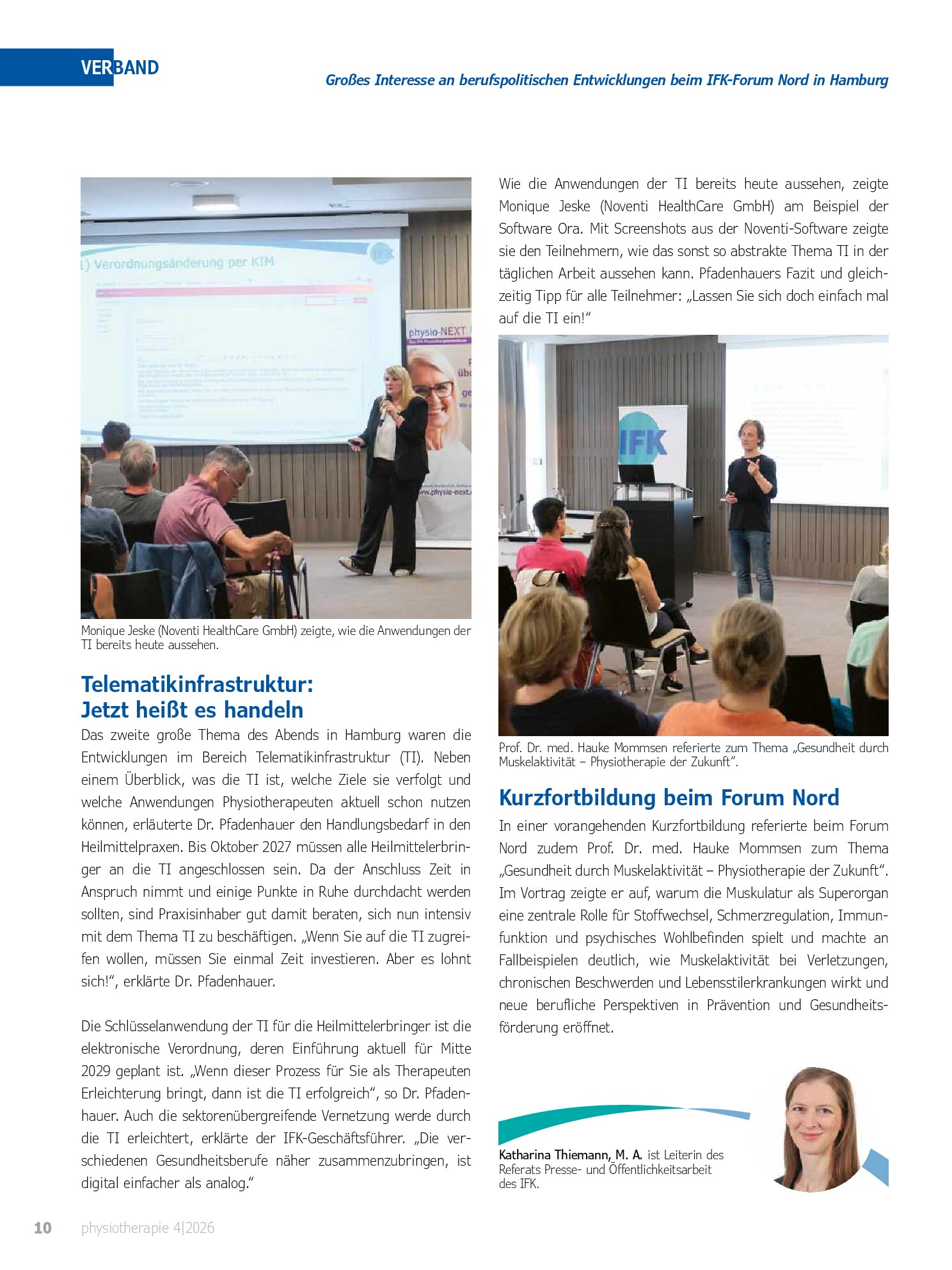 Vorschauseite 3: Großes Interesse an berufspolitischen Entwicklungen beim IFK-Forum Nord in Hamburg