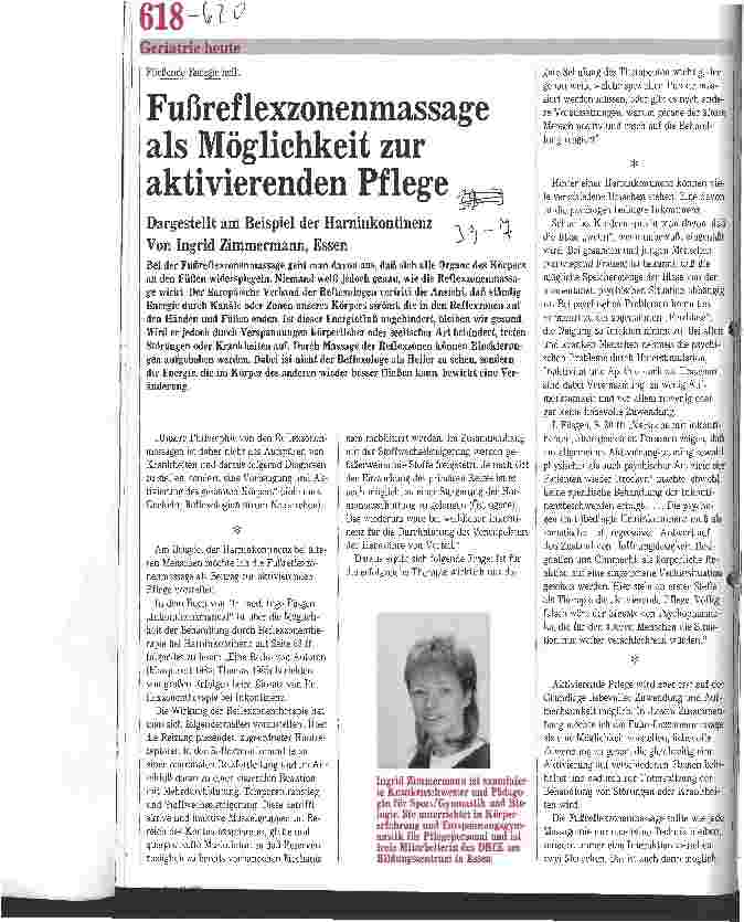 Vorschauseite 1: Fußreflexzonenmassage als Möglichkeit zur aktivierenden Pflege Beispiel Harninkontinenz