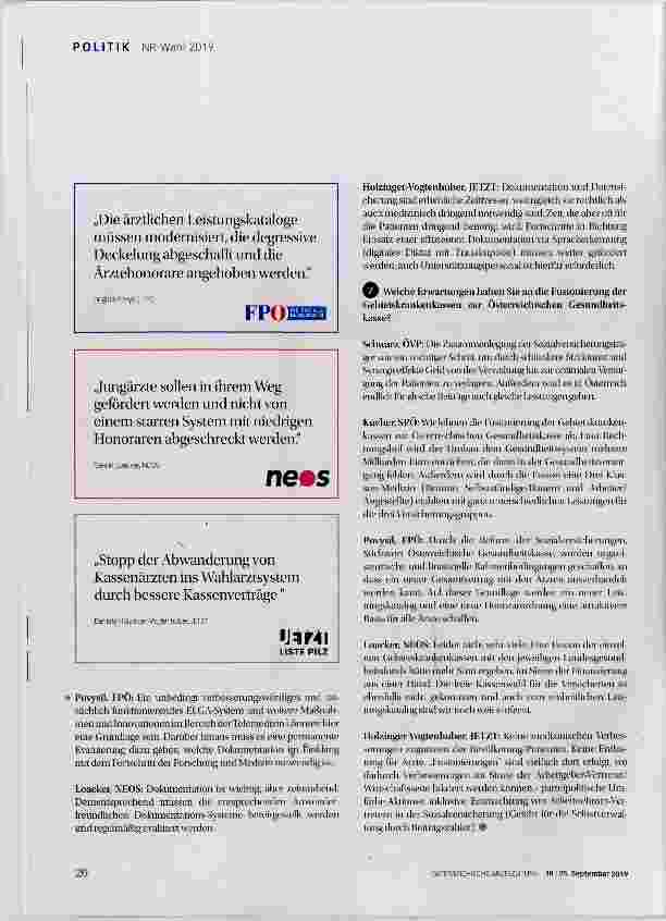 Vorschauseite 5: Pläne für die Gesundheitspolitik