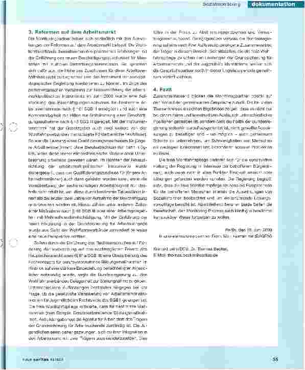 Vorschauseite 4: Bericht zum Gemeinsamen Monitoring in der Legislaturperiode 2005-2009