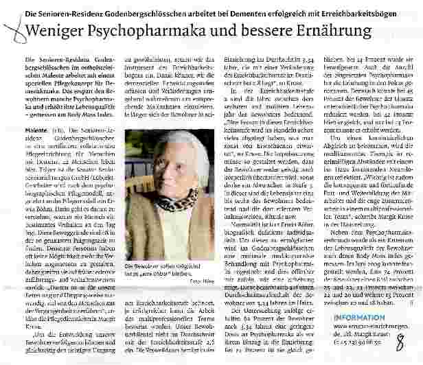 Vorschauseite 1: Weniger Psychopharmaka und bessere Ernährung