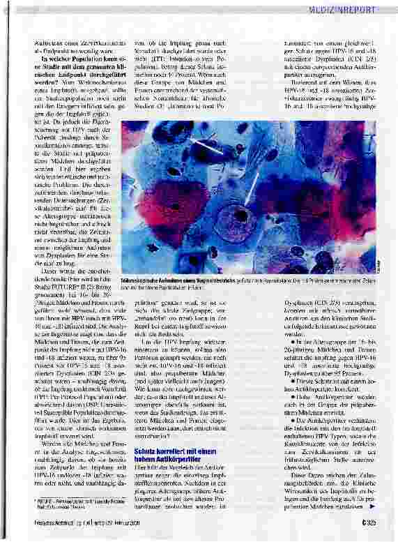 Vorschauseite 2: Wie wirksam ist die HPV-lmpfung?