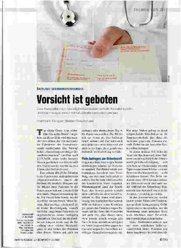 Vorschauseite 1: Vorsicht ist geboten