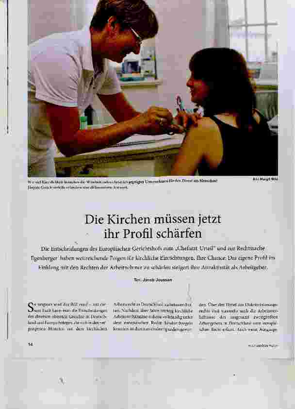 Vorschauseite 1: Die Kirchen müssen jetzt ihr Profil schärfen