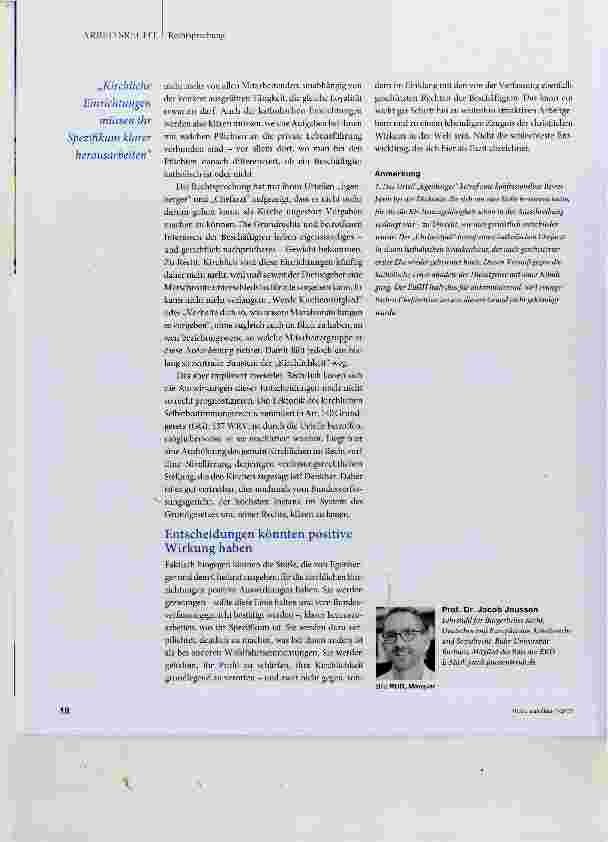 Vorschauseite 5: Die Kirchen müssen jetzt ihr Profil schärfen